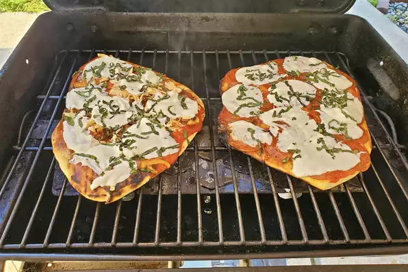 Completed Pizza on the grill